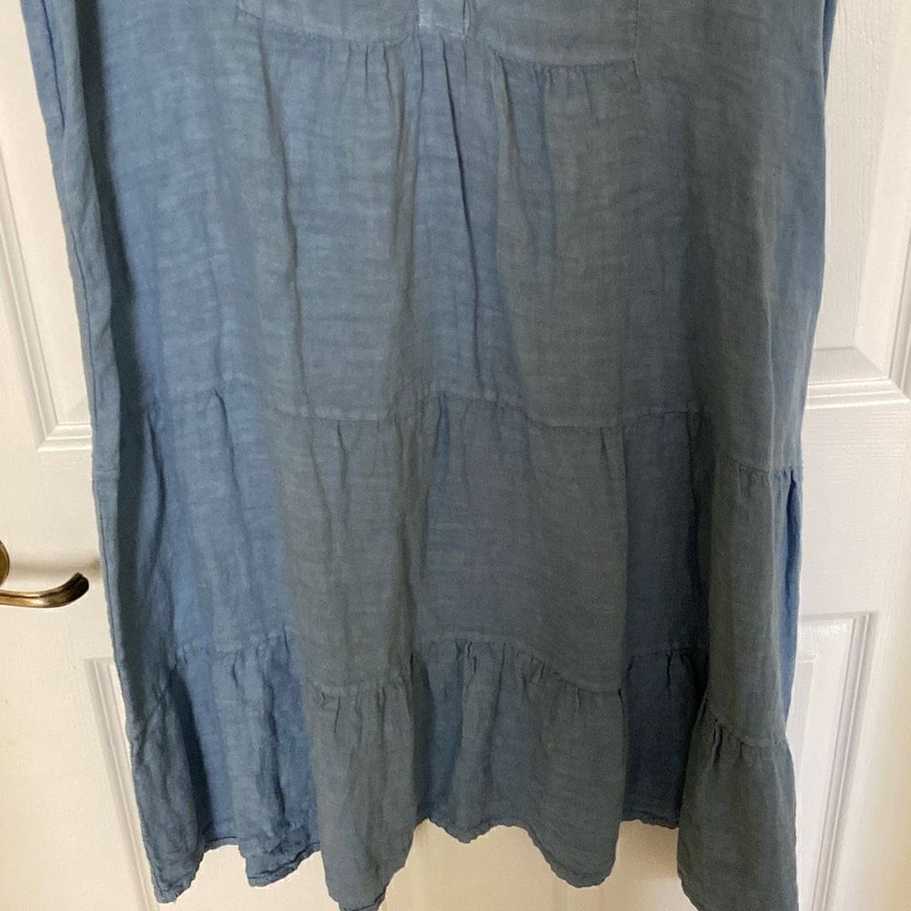 Women’s Francesca Bettini, Made in Italy, Blue Linen Dress, Size Medium - Picture 2 of 8